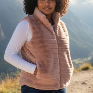 KATYDID | SUPER SOFT FAUX FUR MOCK NECK VEST